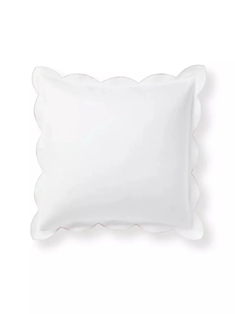 NEW Serena & Lily Scallop Sateen Euro Pillow Sham-Pink Sand